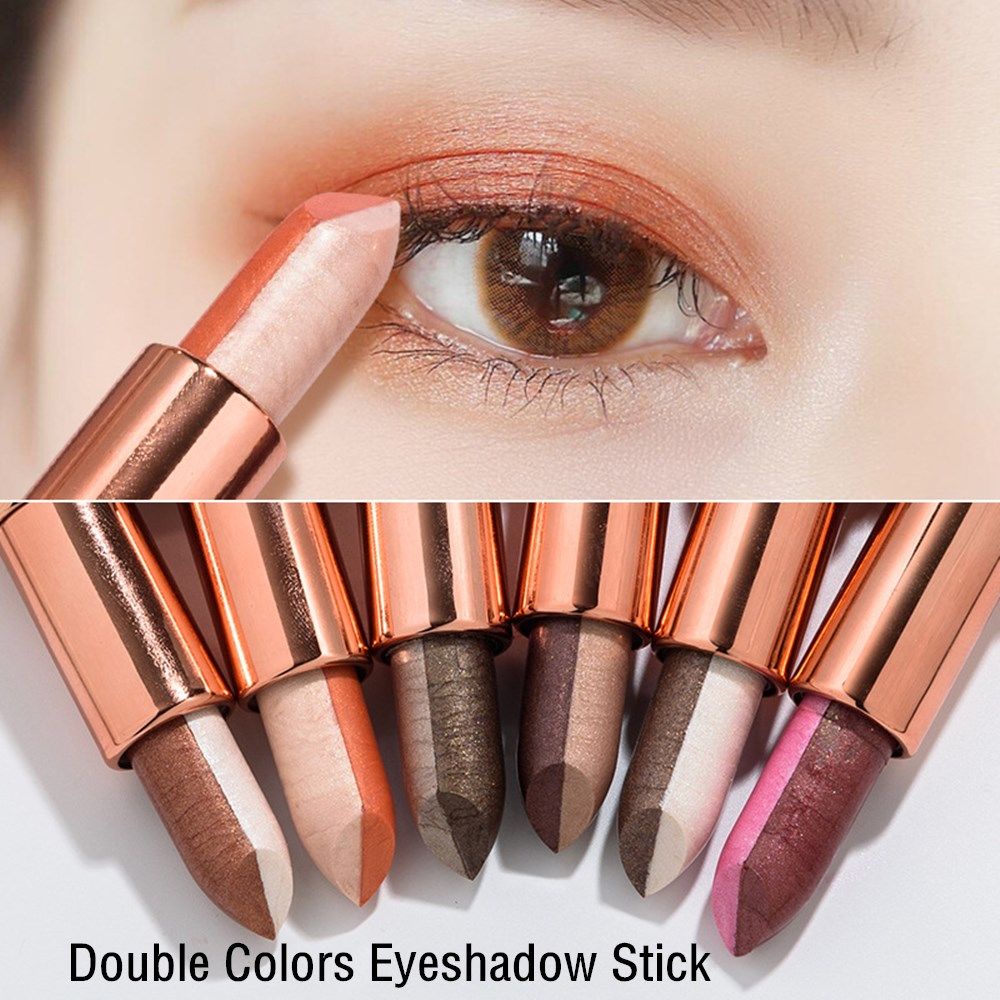 (Hàng Mới Về) Phấn Mắt Dạng Thỏi Hai Màu Nhũ Kim Tuyến Chống Nước Chống Mồ Hôi