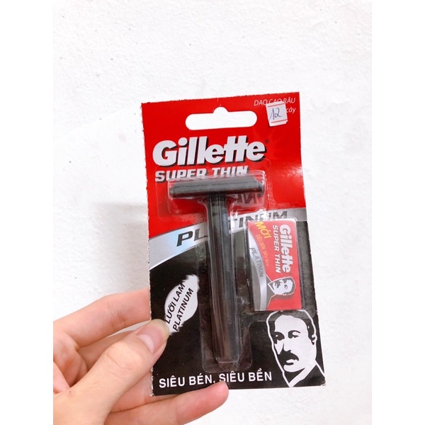 Dao cạo râu Gillette Siêu sắc bắn , siêu bền bỉ ( Tặng kèm theo 10 lưỡi dao lam Dorco )