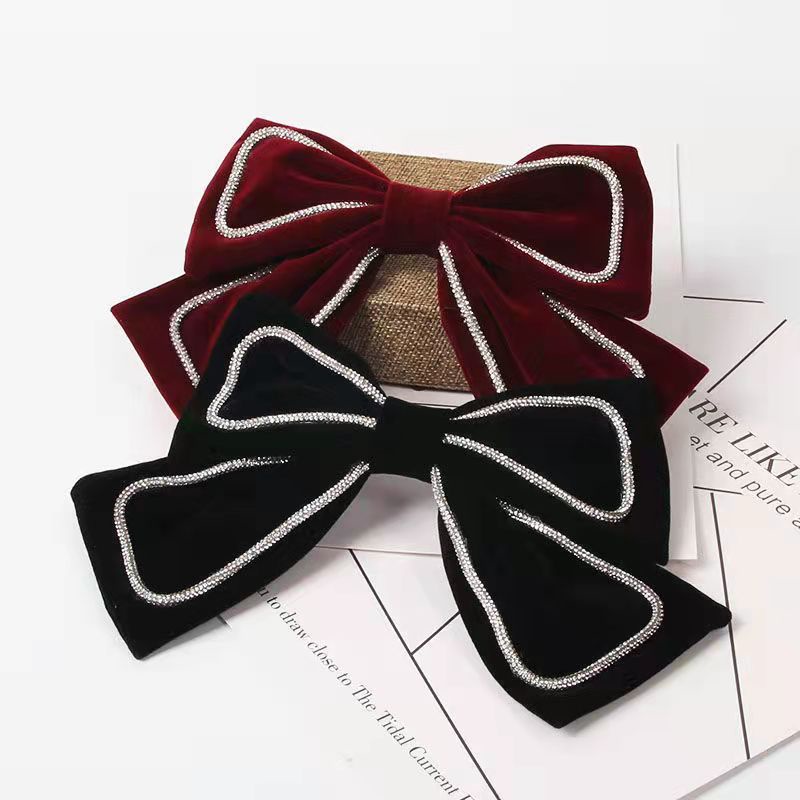 Kẹp Tóc Hình Nơ Lớn Màu Sắc Đơn Giản Phong Cách Hàn Quốc Cho Nữ