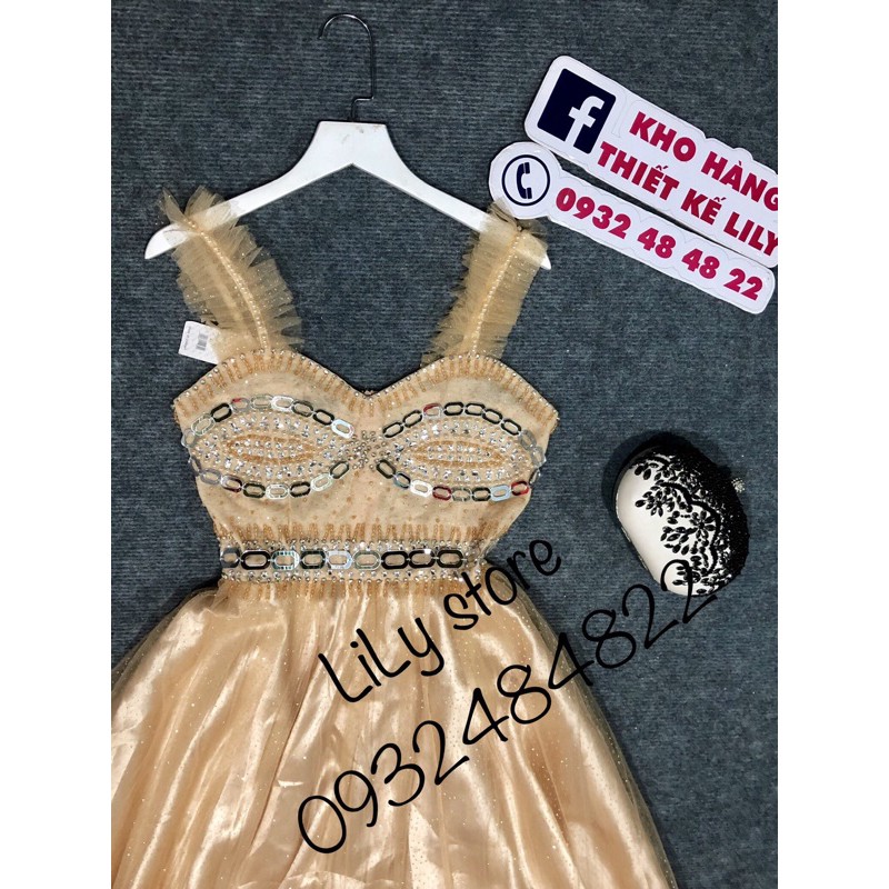 anh vaf video that 1000%  Đầm xoè kim tuyếnđính đá