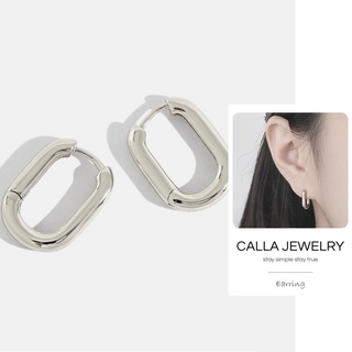 Oval Shape Earrings | Khuyên tai bông tai bạc hình oval nhỏ phong cách Hàn Quốc Calla Jewelry | E016