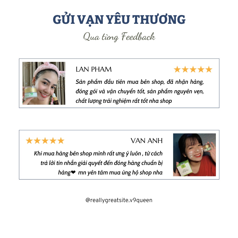 Mặt nạ thải độc V9Queen, dưỡng ẩm làm sáng da ngăn ngừa thâm nám tàn nhang V9 Detox 30ml