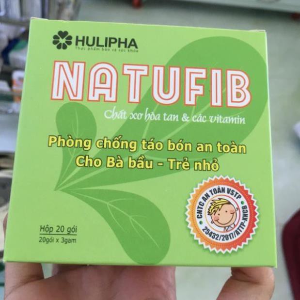 NATUFIB CHỮA TÁO BÓN CỰC NHẠY CHO BÀ BẦU VÀ TRẺ hộp 20 gói