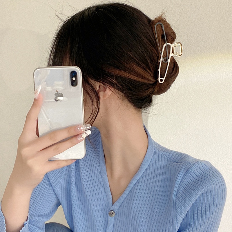 Kẹp Tóc Kim Loại Đơn Giản Sáng Tạo Phong Cách Hàn Quốc Cho Nữ