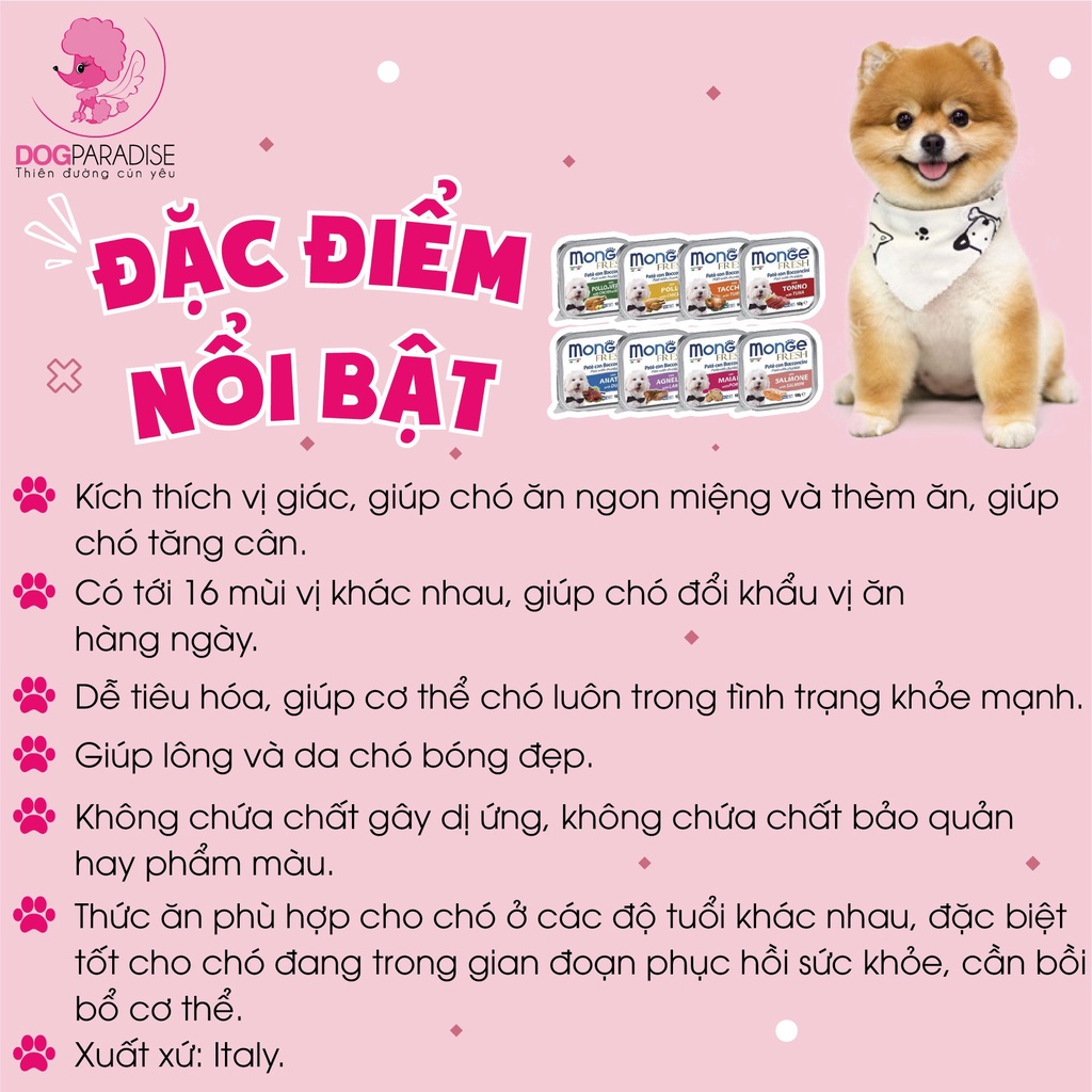 Pate cho chó Monge nhiều vị - Dog Paradise