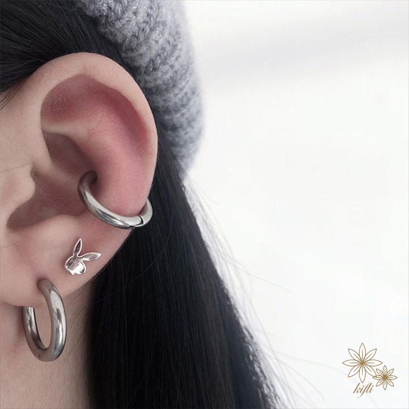 Khuyên tai dạng kẹp hình tròn không cần bấm lỗ