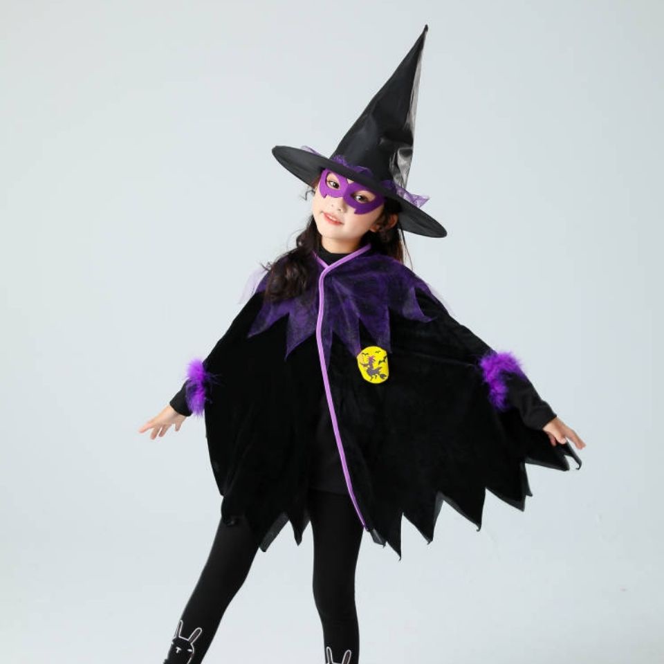 Áo Choàng Phù Thủy Hóa Trang Halloween Cho Bé