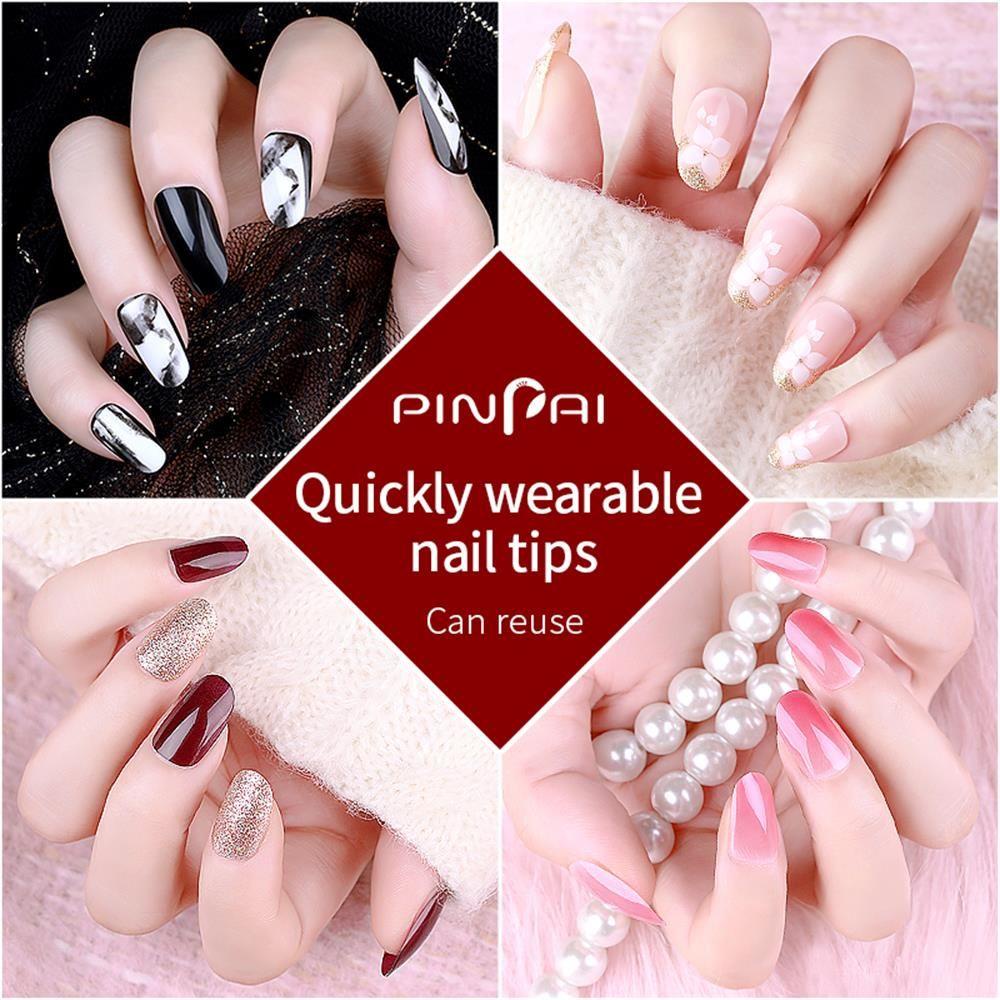 Set 24 Móng Tay Giả Bằng Acrylic Tái Sử Dụng Được