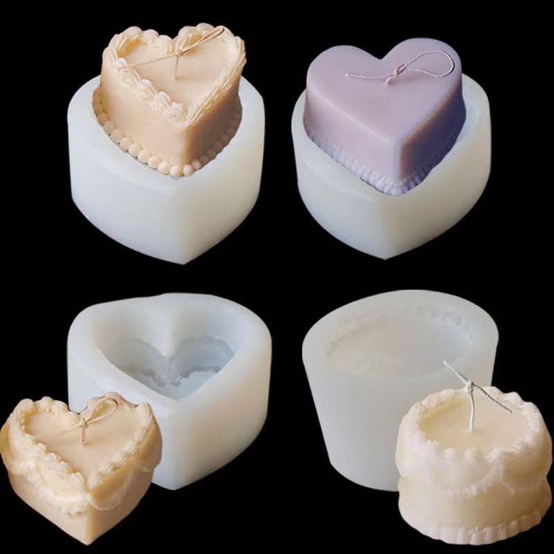 Khuôn Silicone Tạo Hình Làm Bánh Kẹo Hình Trái Tim 3D DIY