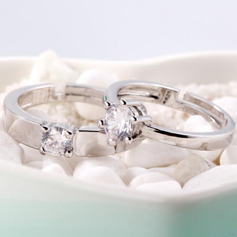 2 Nhẫn cưới đính hạt kim cương giả sang trọng