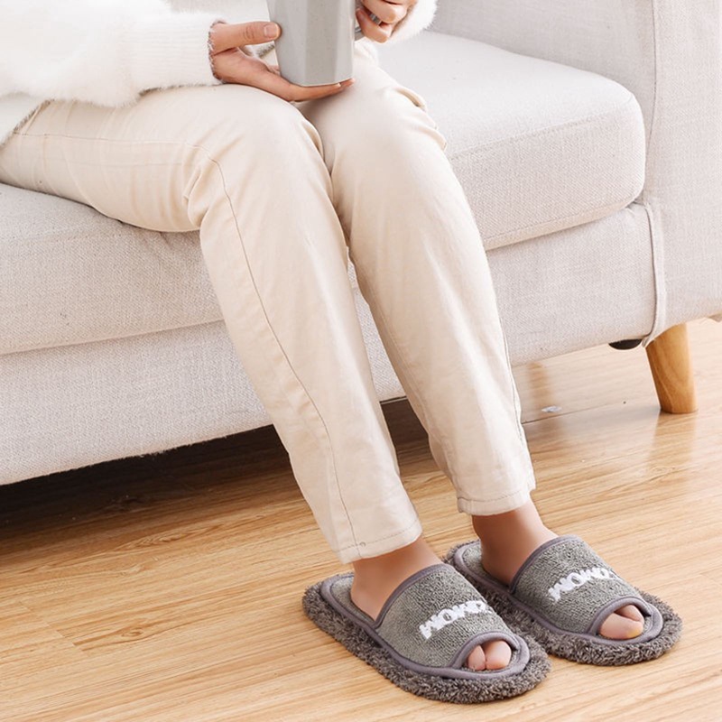 1 Đôi Dép Lau Nhà Bằng Sợi Microfiber Có Thể Tháo Rời