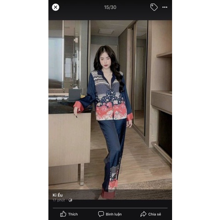 Bộ pijama satin cao cấp 55kg đổ lại