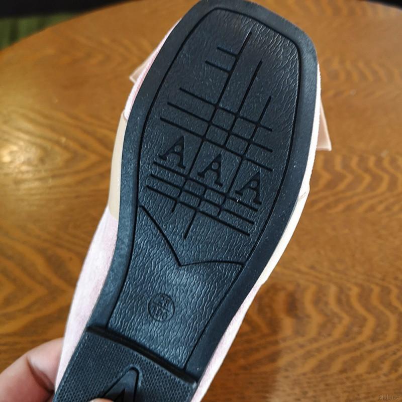 Giày búp bê đế cao su gắn nơ kiểu công chúa thời trang mềm mại cho bé gái