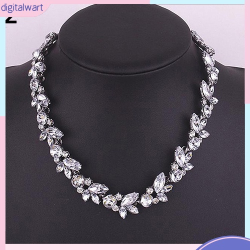Dây chuyền mặt hình hoa lá đính đá phong cách thanh lịch cho nữ