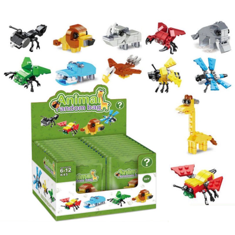 Đồ chơi giáo dục xếp hình lắp ráp động vật biển, động vật rừng mini cho bé chất liệu an toàn