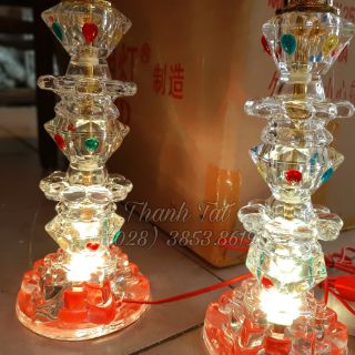 Bộ Đèn Thờ Sen Pha Lê Mà:0443
