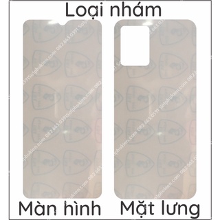 Dán PPF Vivo Y21 loại trong , nhám, da cá sấu dành cho màn hình, mặt lưng, full body lưng viền