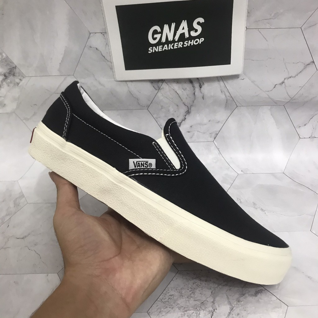 Giày vans slip on lười đen vải cao cấp nam nữ đẹp giá rẻ kiểu dáng giày slip on