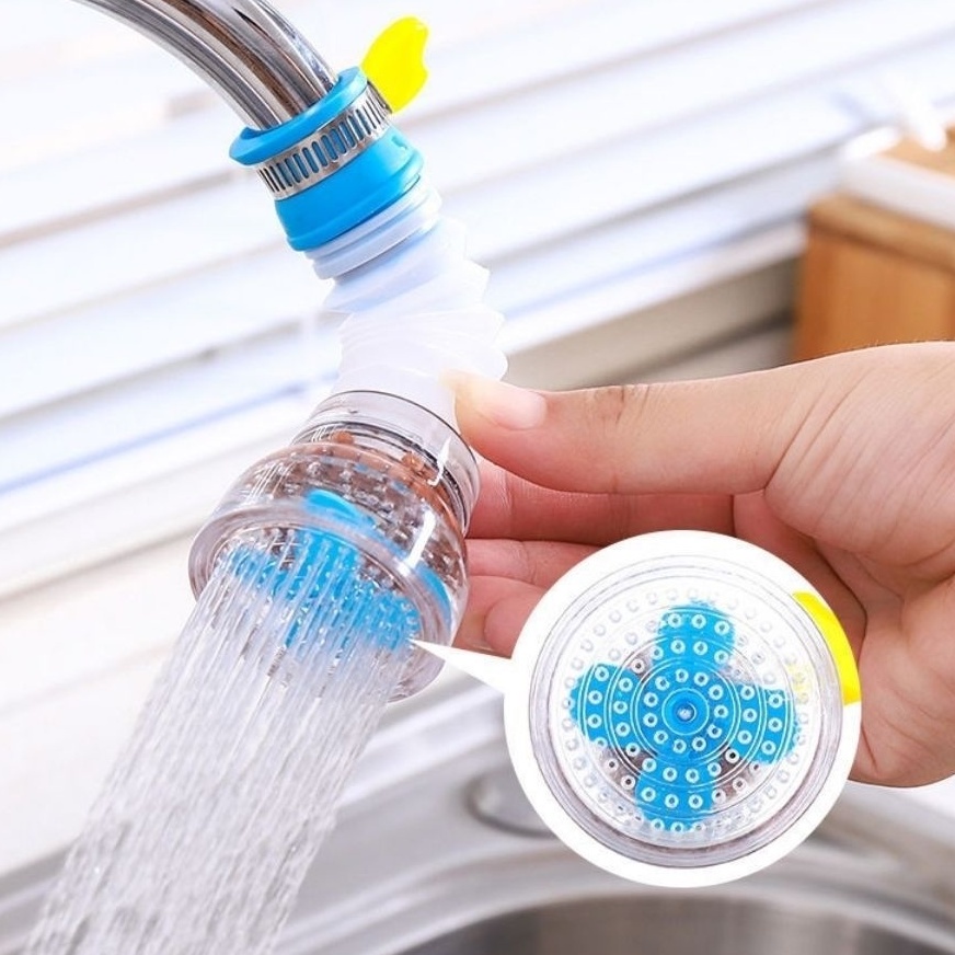 Đầu vòi lọc nước cho vòi rửa kết hợp hạt lọc nano và cánh quạt xoay giúp tăng áp lực nước mạnh mẽ