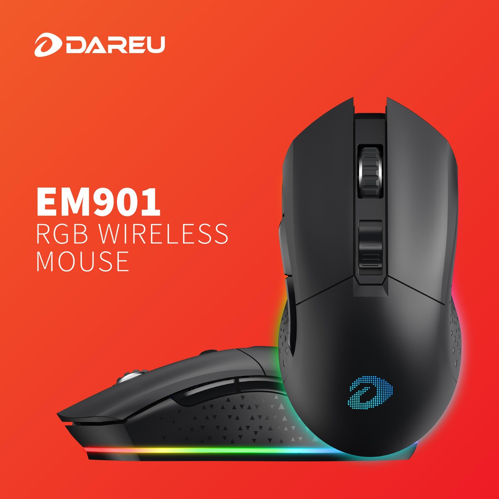 Chuột không dây gaming DareU EM901 RGB WIRELESS Pink/ Black/ White (Nâng cấp EM905 Pro) - BH 2 năm