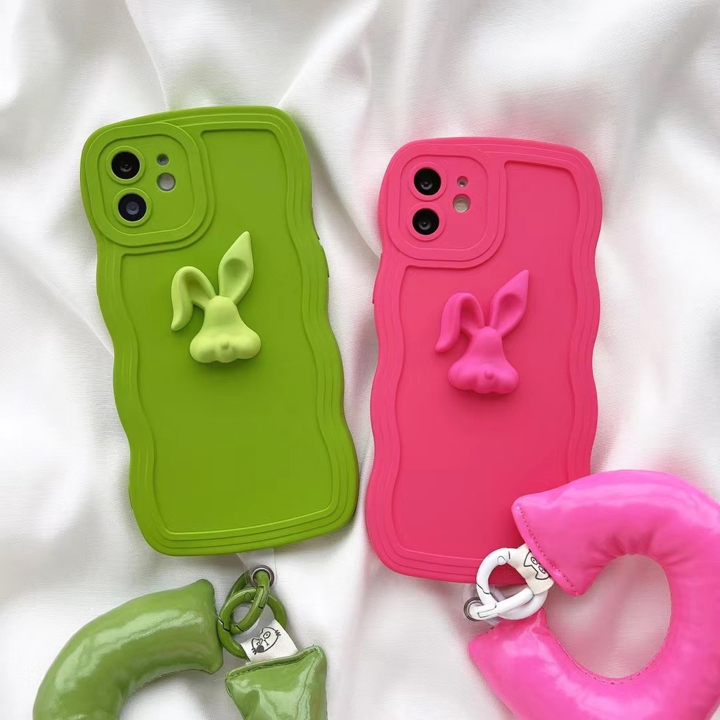 Ốp Điện Thoại Màu Xanh Lá / Hoa Hồng / Thỏ Cho iPhone X XS XR XS max 7Plus 8Plus 11 11 pro 11 pro max 12 12 12 pro 12 pro max