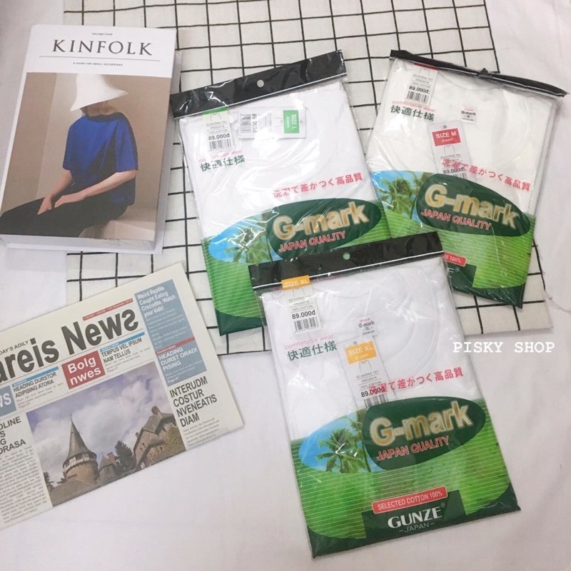 ÁO LÓT - ÁO THUN NAM GMARK GUNZE 100% COTTON SÁT NÁCH KO TAY NHẬT