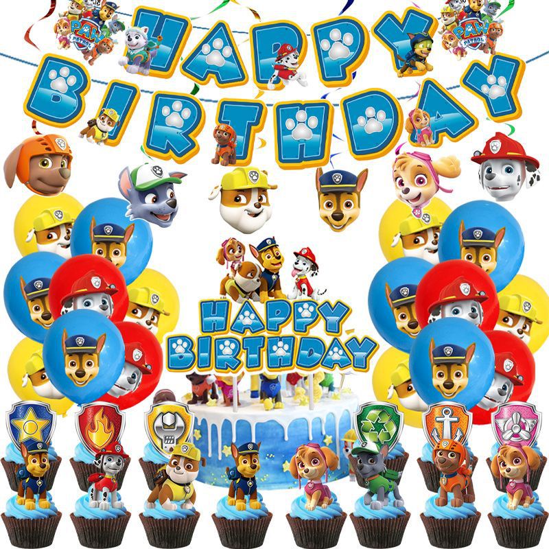 New Paw Patrol 2 Party Balloon Set Cartoon Chase Marshall Rubble Balloon Kids Baby Birthday Party Needs