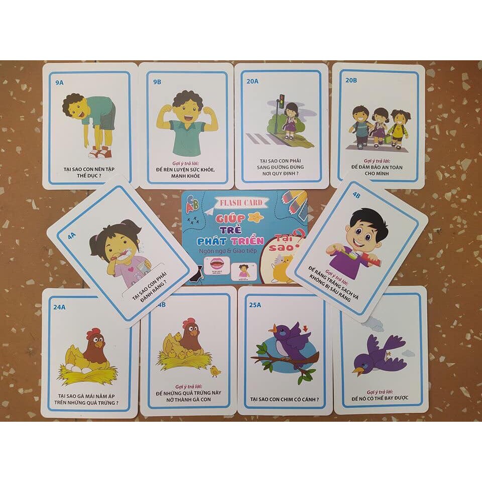 Thẻ Học FlashCard Phát Triển Ngôn Ngữ Và Tư Duy Cho Bé Gồm 300 Câu Hỏi Và Trả Lời