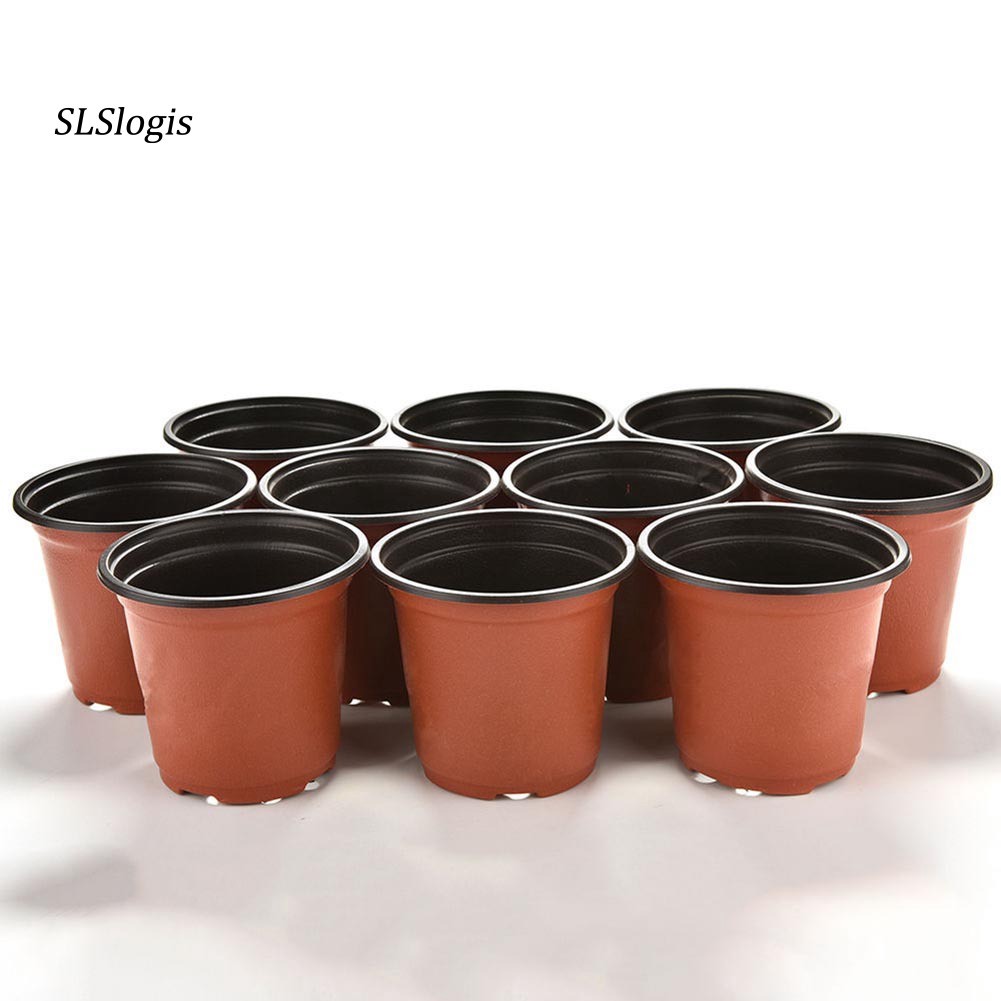 Bộ 10 Chậu Nhựa Trồng Cây Kiểu Tròn Cỡ Nhỏ