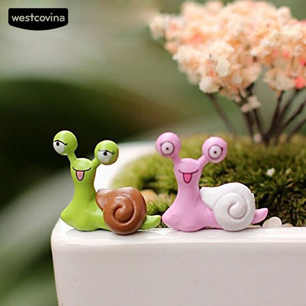 Bộ 2 Mô Hình Ốc Sên Mini Trang Trí Sân Vườn