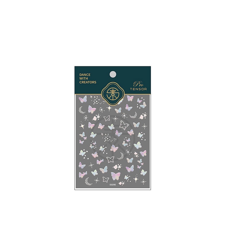 Miếng Dán Trang Trí Móng Tay Họa Tiết Bướm Ba Chiều Màu Trong Suốt