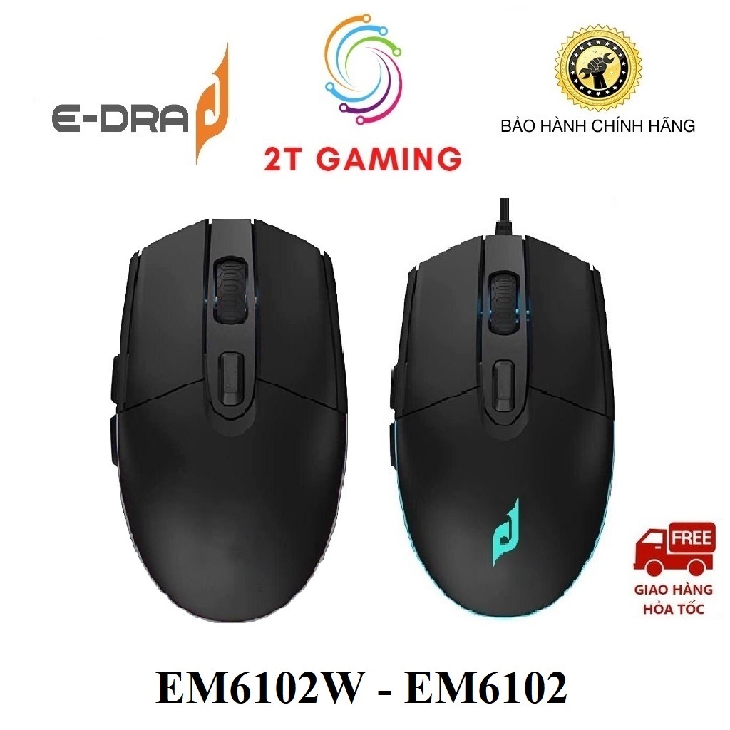 Chuột gaming Edra EM6102 (Wired) I EM6102W (Wireless) I BH 24 tháng