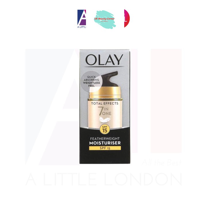 [Mã giảm giá mỹ phẩm UK chính hãng] Kem dưỡng ngày 7 tác dụng Olay Total Effects 7 in 1 Featherweight Moisturiser SPF15