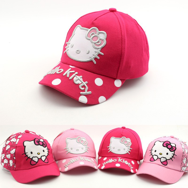 Nón lưỡi trai phối hình mèo Kitty đáng yêu cho bé từ 3-8 tuổi