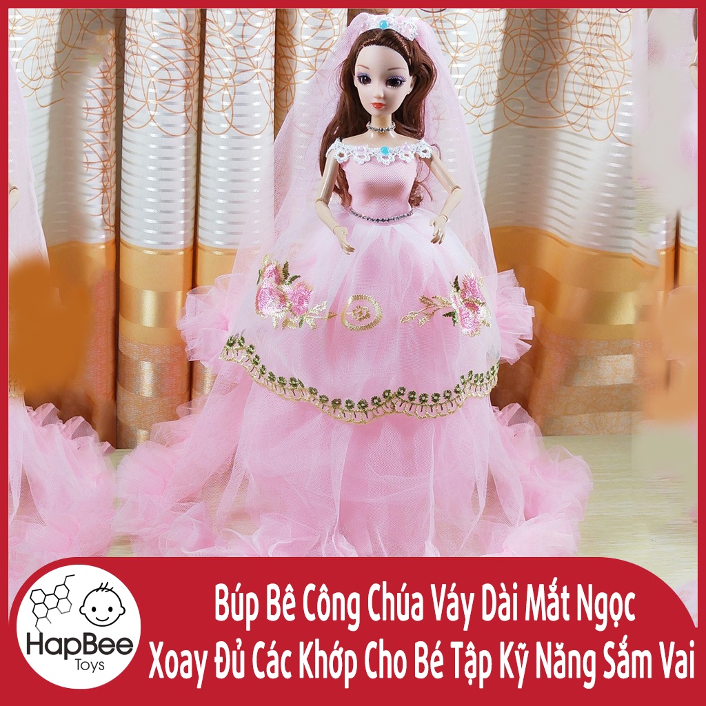 Búp bê công chúa váy dài mắt ngọc xoay đủ các khớp cho bé tập kỹ năng sắm vai