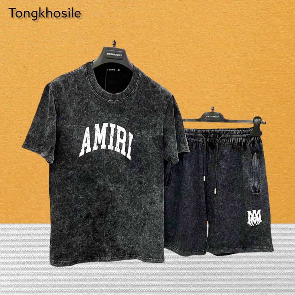 Đồ bộ nam , bộ hè thể thao nam in chữ amiri cao cấp B23