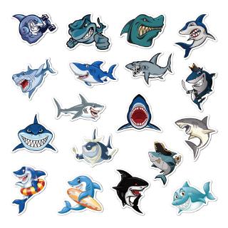 Set 50 Sticker Thiết Kế Hình Cá Mập Dễ THương