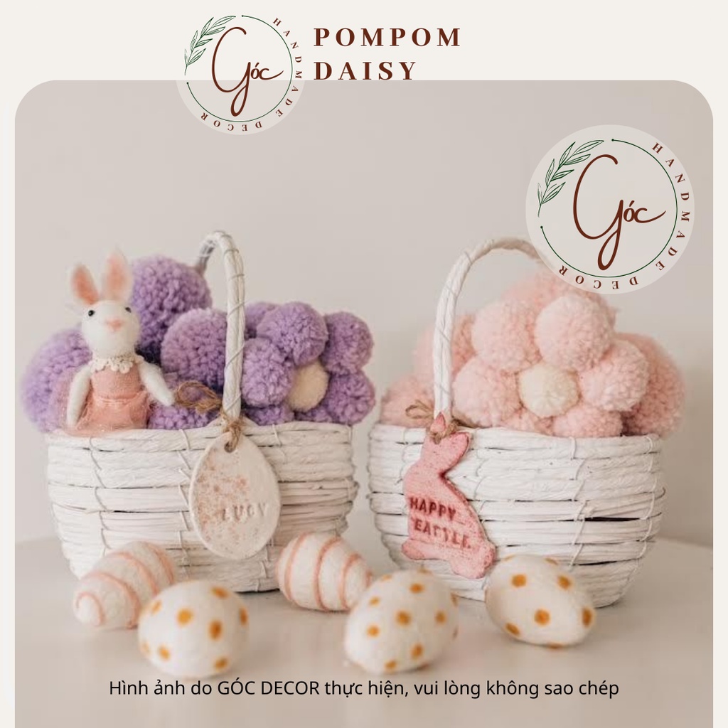 Bông hoa len Daisy nhà Góc treo tường trang trí phòng ngủ xinh xắn, làm quà, làm gối ôm cho bé