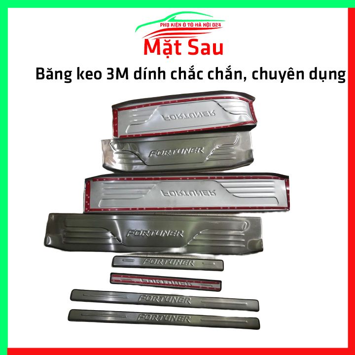 Bộ nẹp bước chân inox ô tô Fortuner 2006-2016 chống trầy làm đẹp ô tô