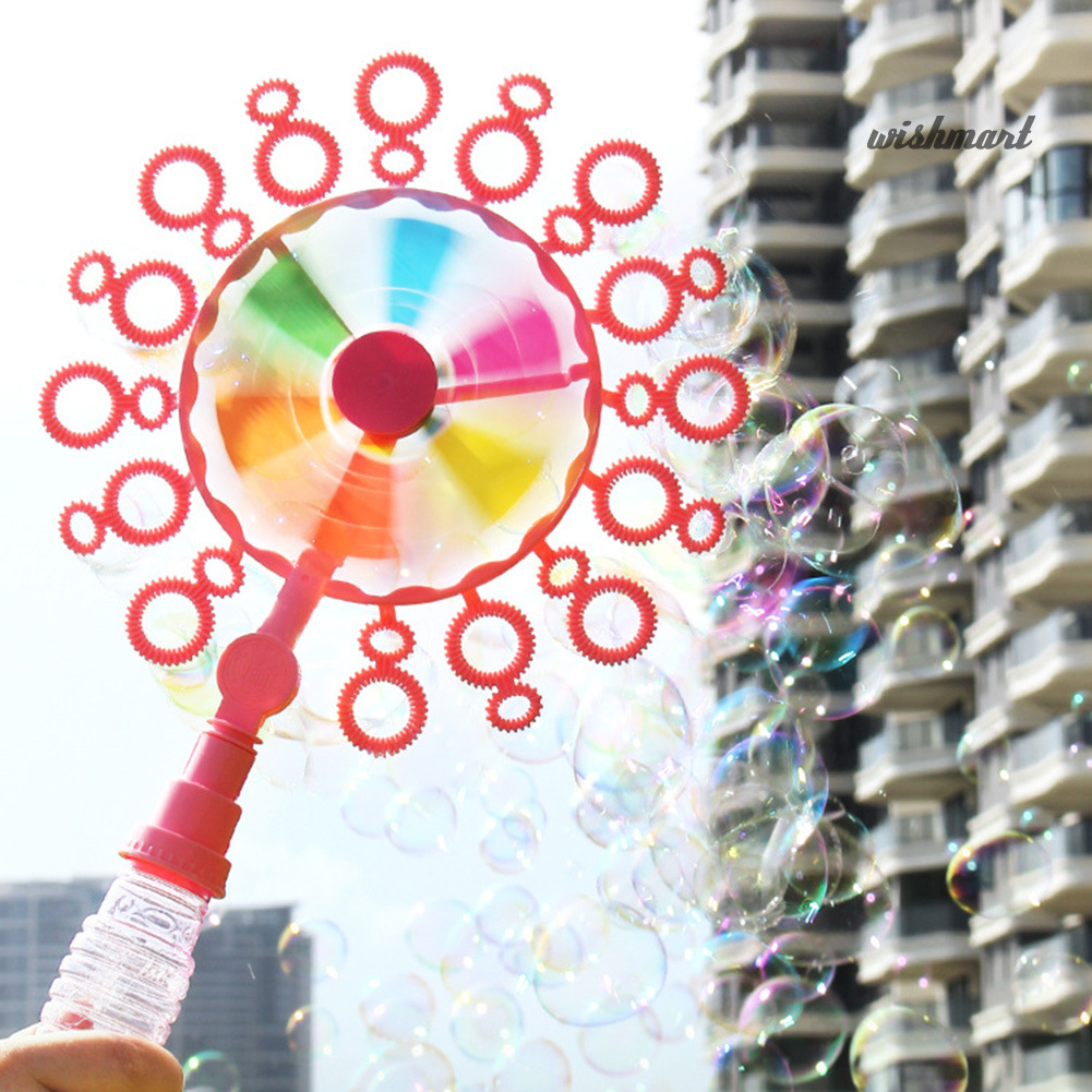 [Wish] Kid Handheld Windmill Manual Bubble Blowing Wand Stick Children Outdoor Toy