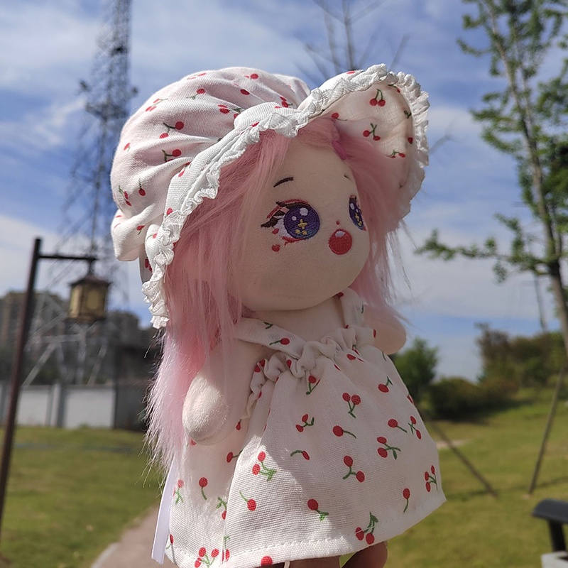 Bộ Đầm Công Chúa + Nón + Quần Lót + Dây Treo Trái Cherry 20cm Làm Quà Tặng Cho Búp Bê Taeyeon Yuri