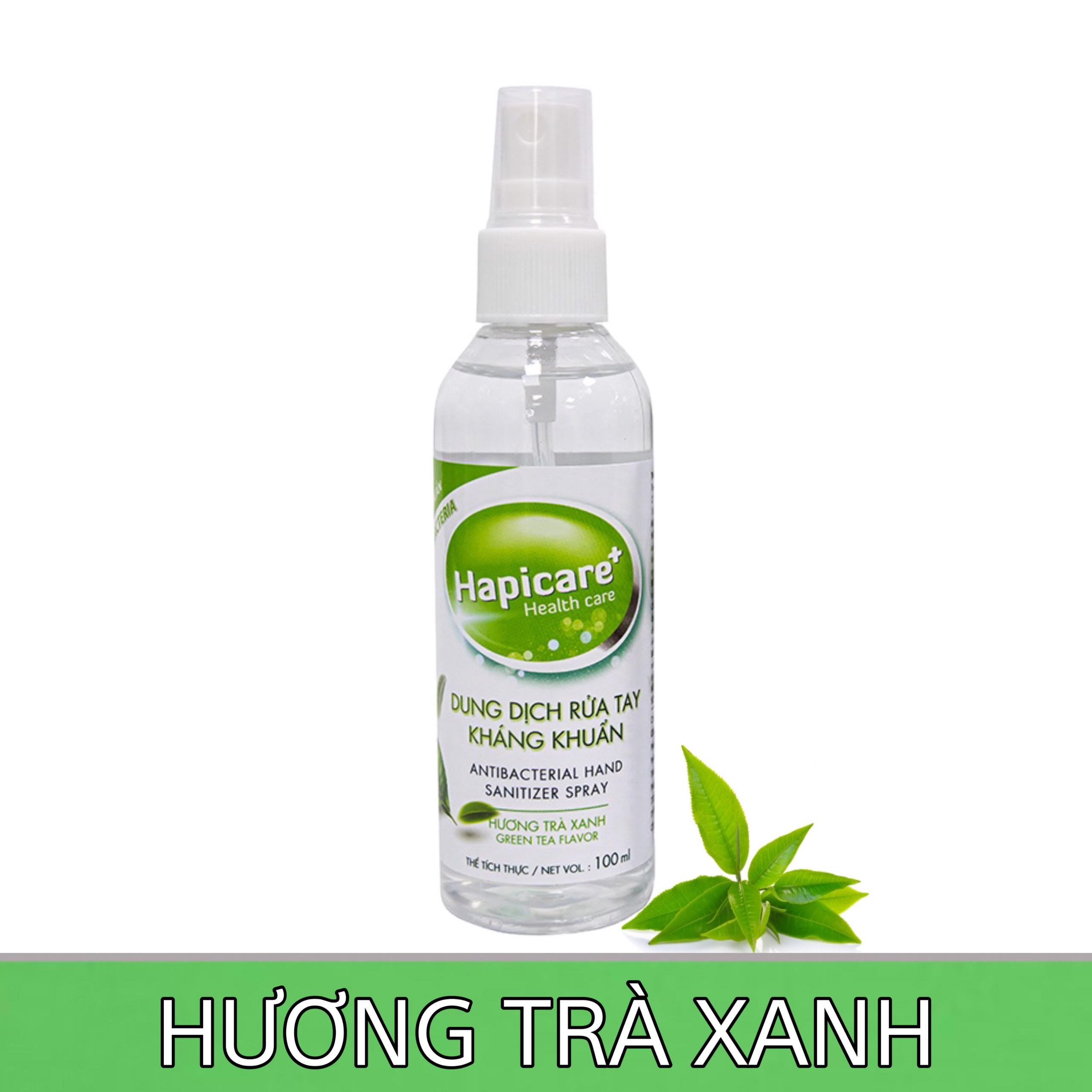 Xịt sát khuẩn Hapicare 100ml hương trà xanh và bạc hà