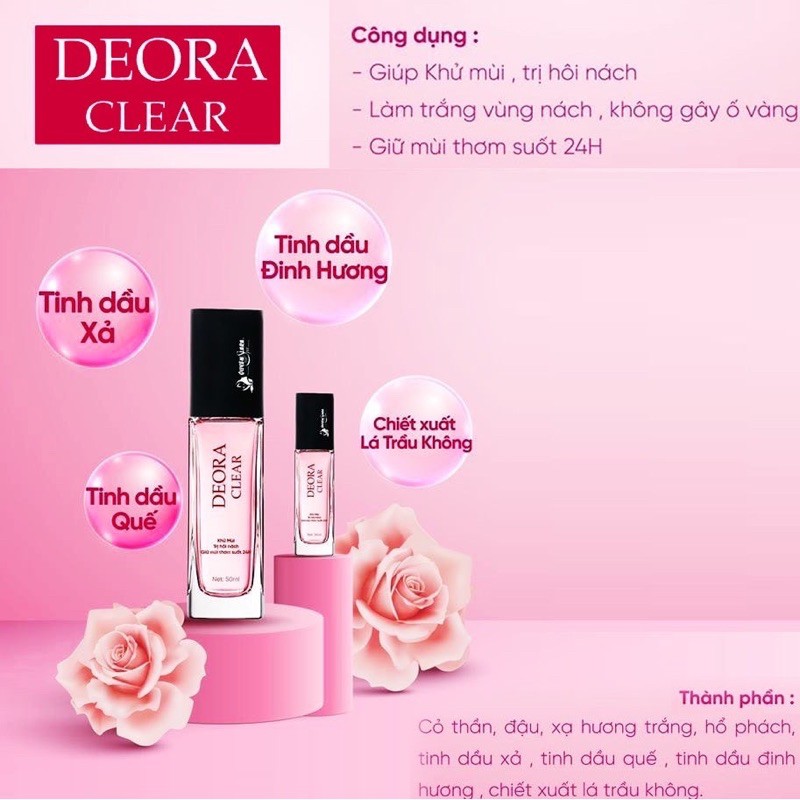 [Chính hãng] Xịt khử mùi hôi nách Deora Clear - Quyên Lara [ 50ml ] | BigBuy360 - bigbuy360.vn