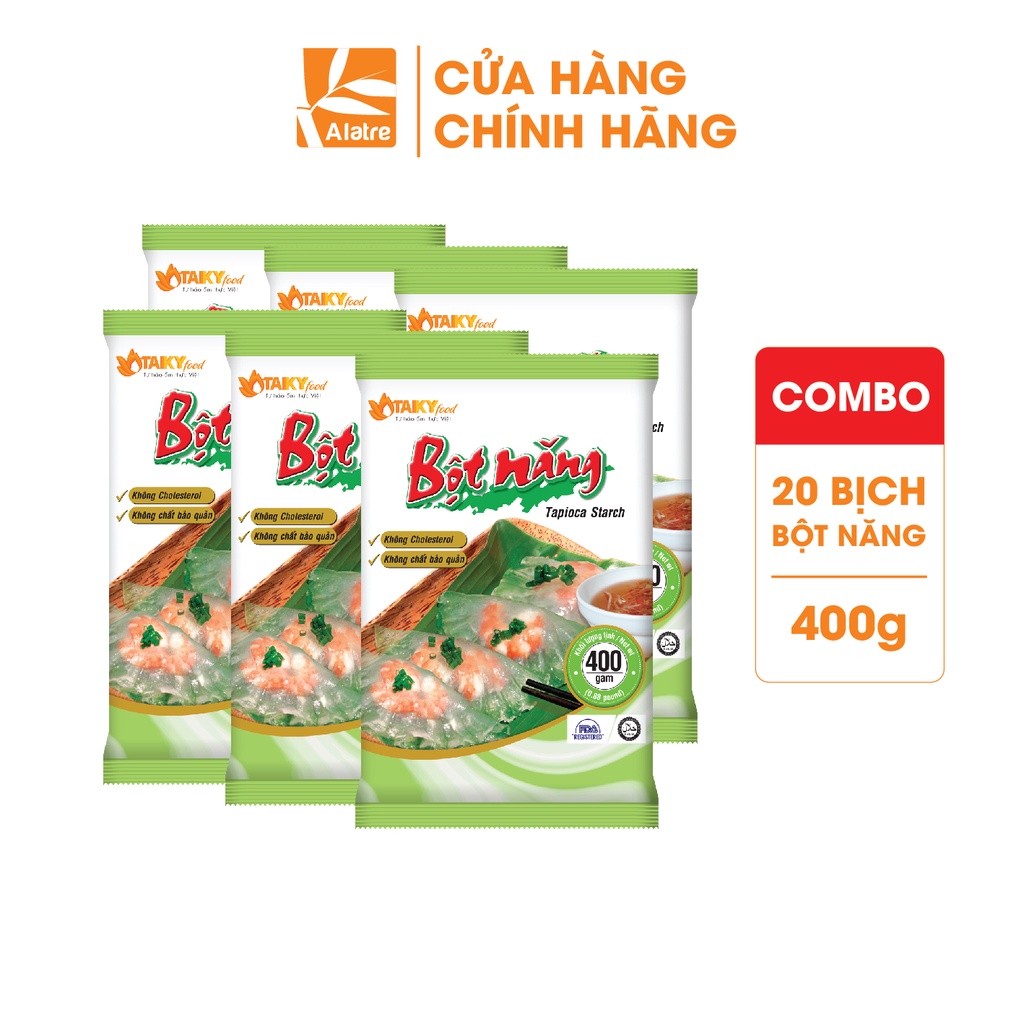 Combo 20 bịch Bột Năng Taky 100% tinh bột khoai mì (400g/ gói)