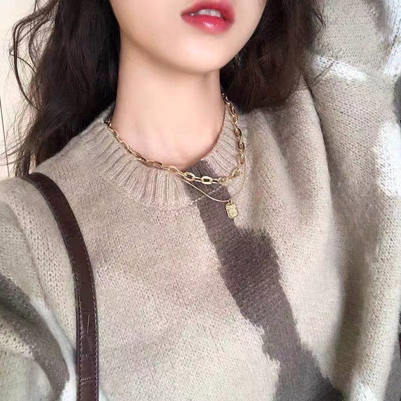 Vòng cổ hợp kim mặt đồng xu thời trang cho nữ
