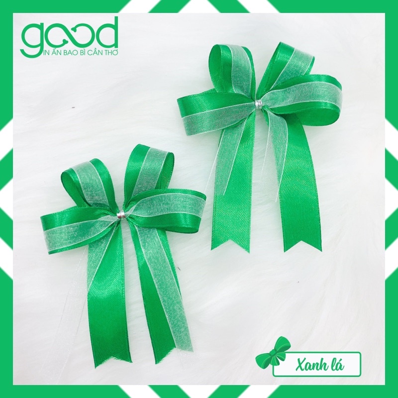 [SIÊU XINH] SET 50 Nơ lụa nhiều màu sắc có 2 lớp 8cm trang trí quà tặng tang trì túi giấy
