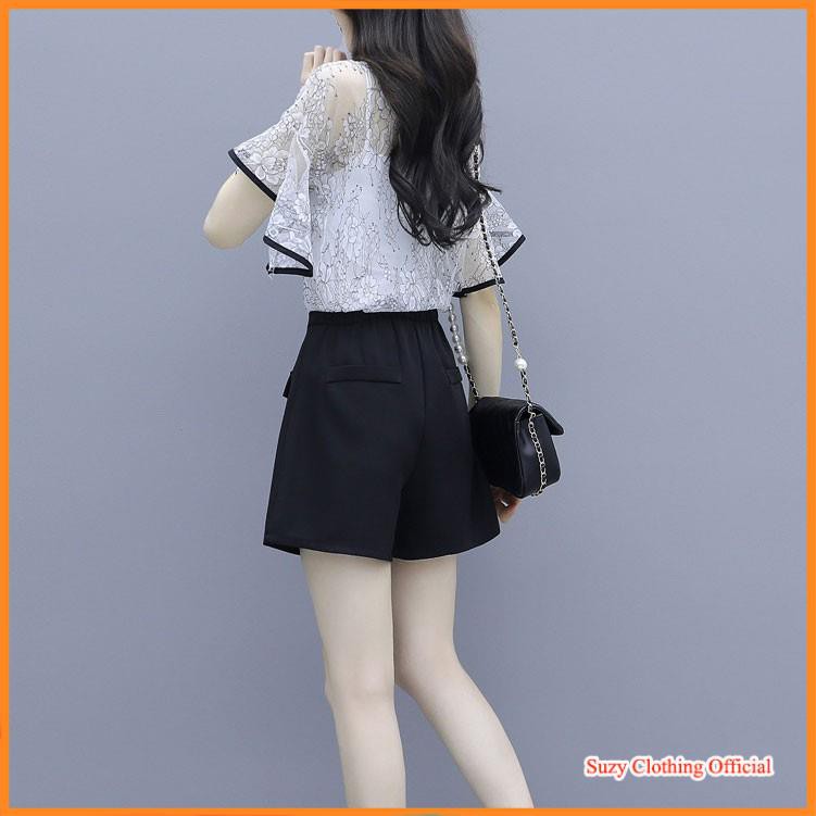 Combo set đồ nữ 💕 quần short kèm áo lưới thời trang xinh xắn | BigBuy360 - bigbuy360.vn
