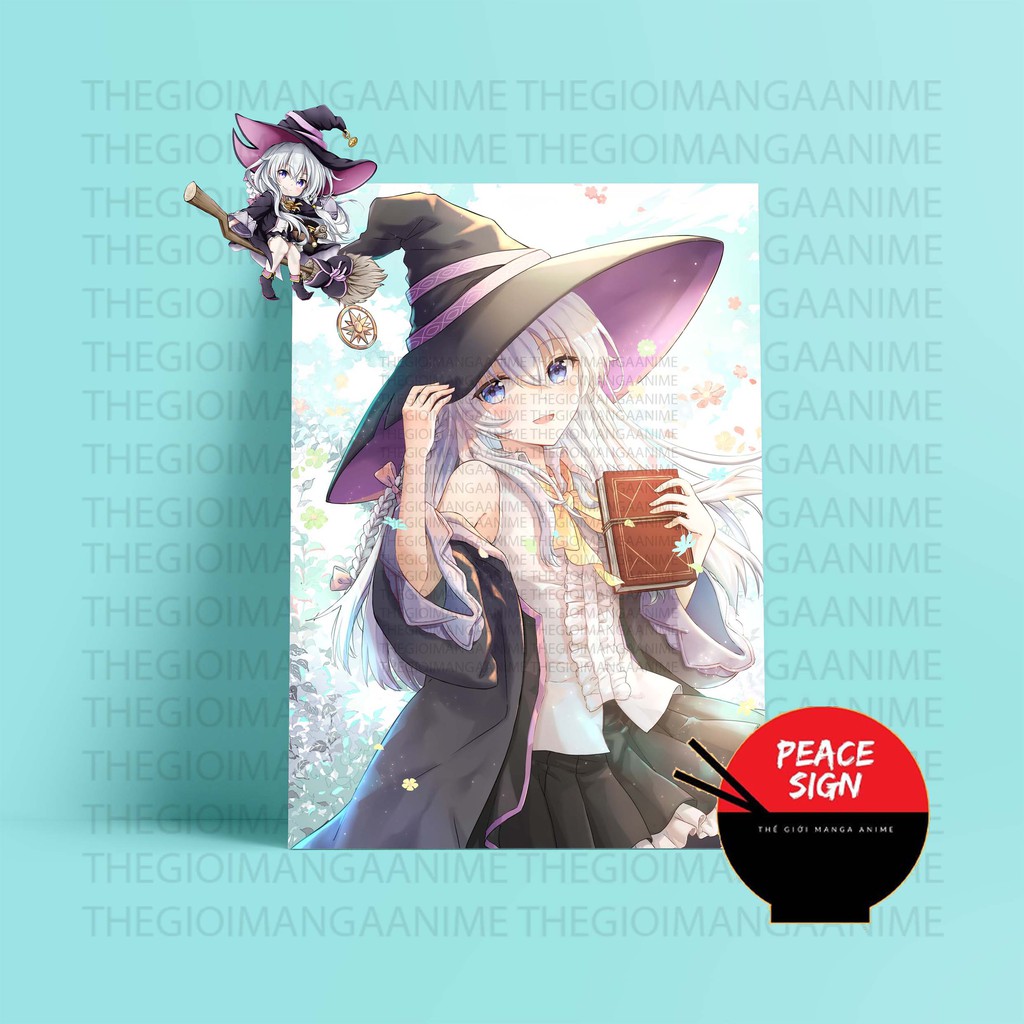 Tấm Postcard cao cấp giấy 260gsm HÀNH TRÌNH CỦA ELAINA A5 anime chibi ảnh đẹp nhiều mẫu