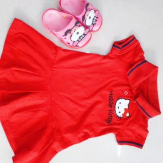 Đầm Polo Bé Gái Hello Kitty 100% Cotton