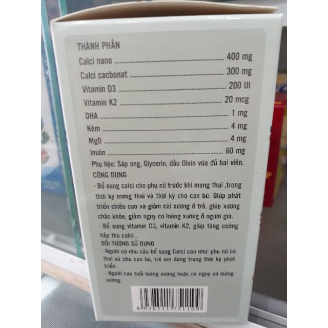 ✔️️️HappyCal D3-K2 - Calci cho mẹ bầu - Hộp 60 viên